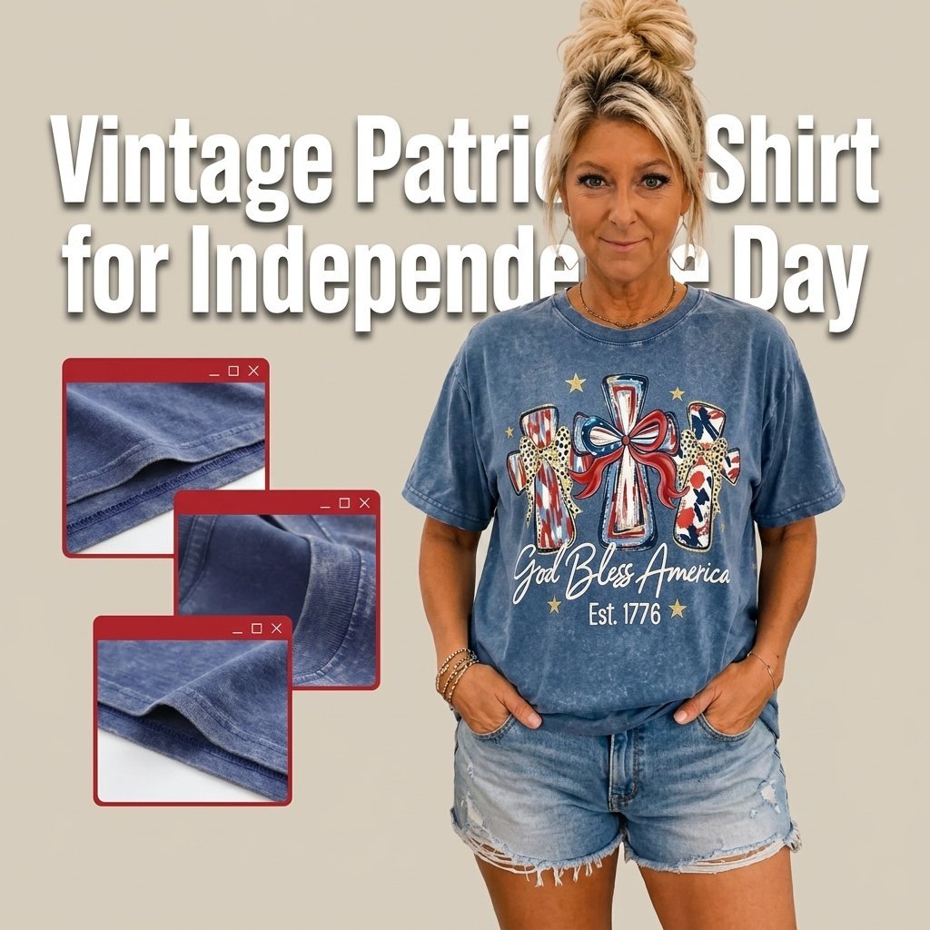 ⭐ God Bless America Women T-Shirt - Vintage American Independence Day Gift Tee🎆