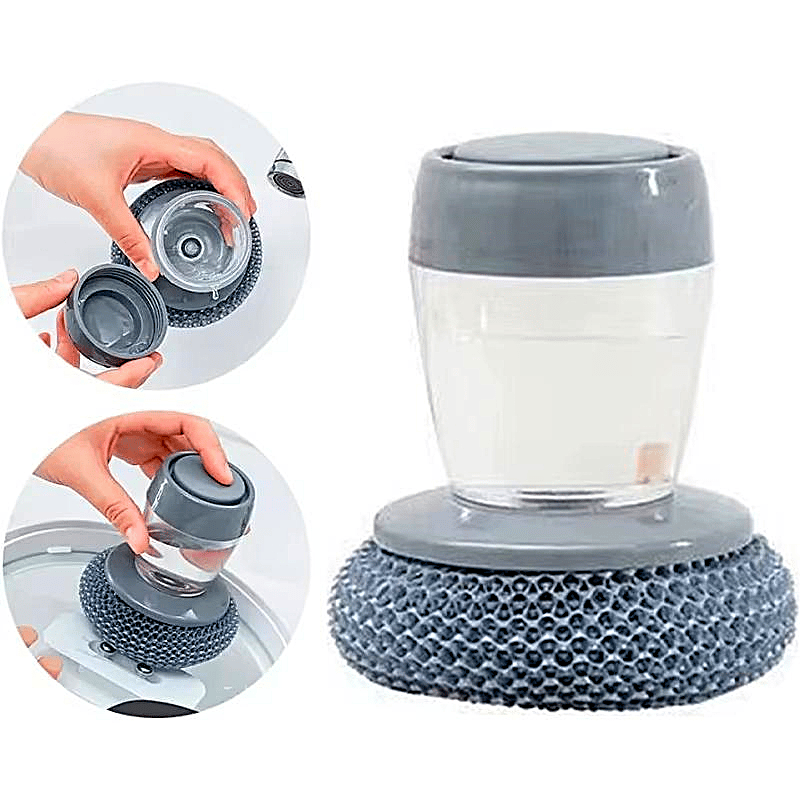 🧽 Comfort Grip Soap Dispensing Kitchen Scrub