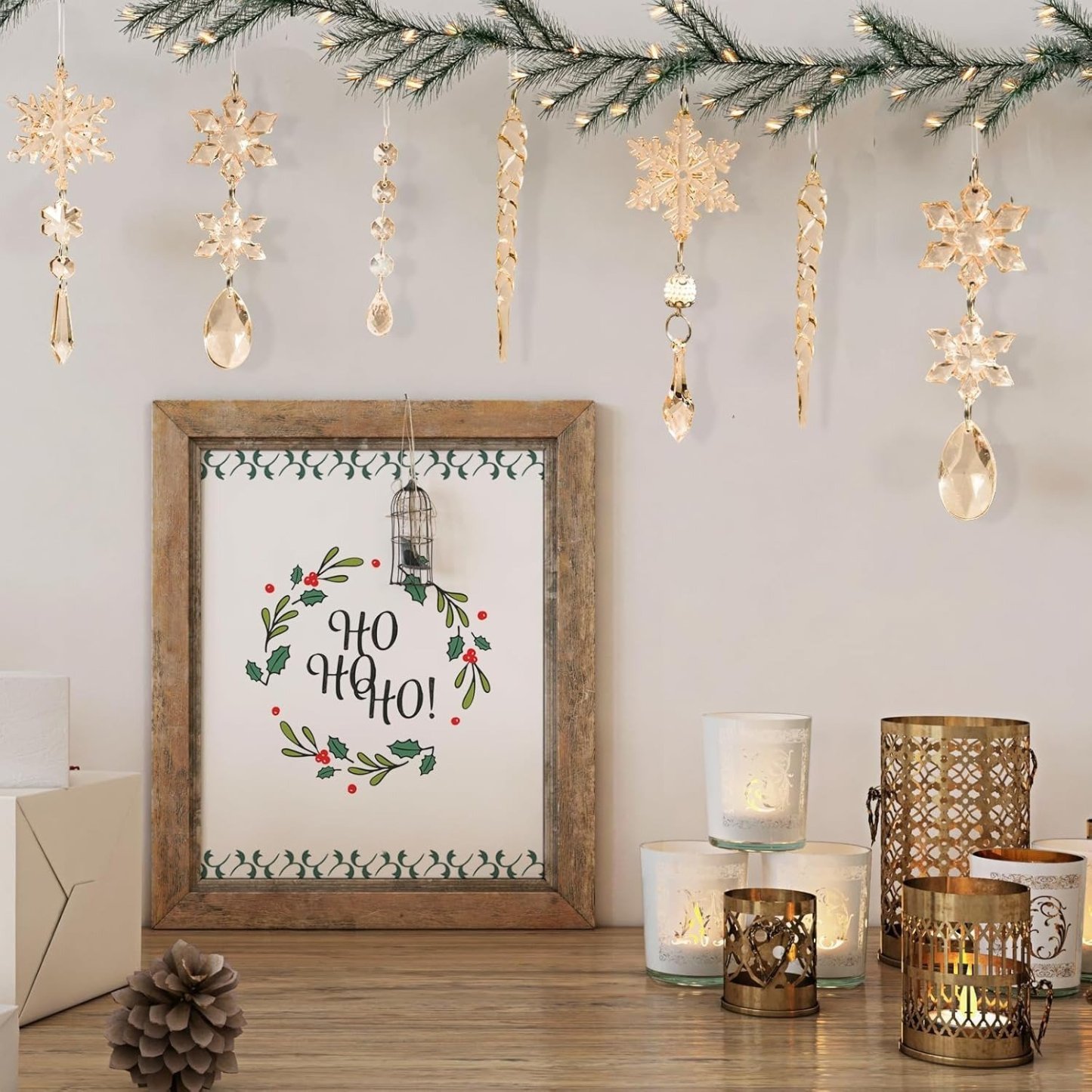 🎅🎄Winter New Year Party Supplies Set - Crystal Snowflake Ornaments For Christmas Tree