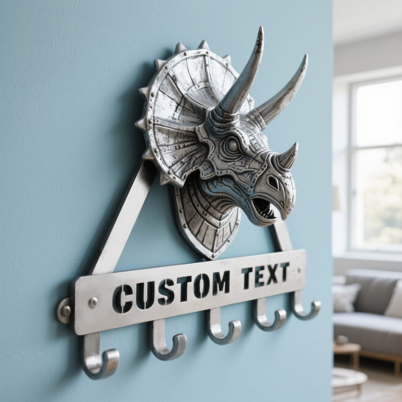 Personalized dinosaur themed metal hook(Free Custom Name)