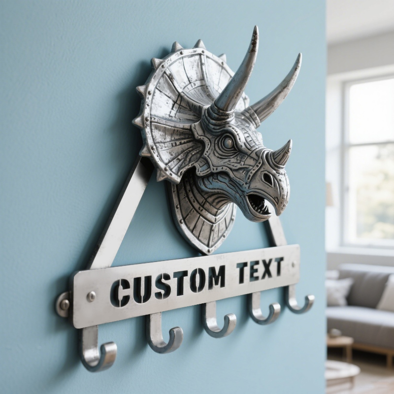 Personalized dinosaur themed metal hook(Free Custom Name)