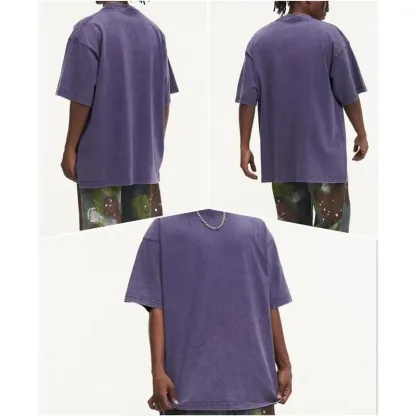 4 Pack Oversized Tshirts for Men Gym Vintage Heavyweight T Shirts Cotton Workout Acid Wash Baggy Tees