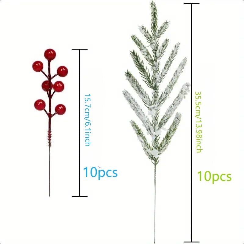 Artificial Norfolk Pine Branches with Red Berries - Christmas Greenery That Lasts!