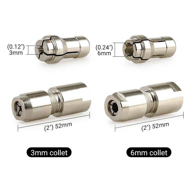 Angle Grinder Conversion Kit 3mm/6mm Dual Collet �C Universal Straight Grinder Adapter for Carving & Polishing