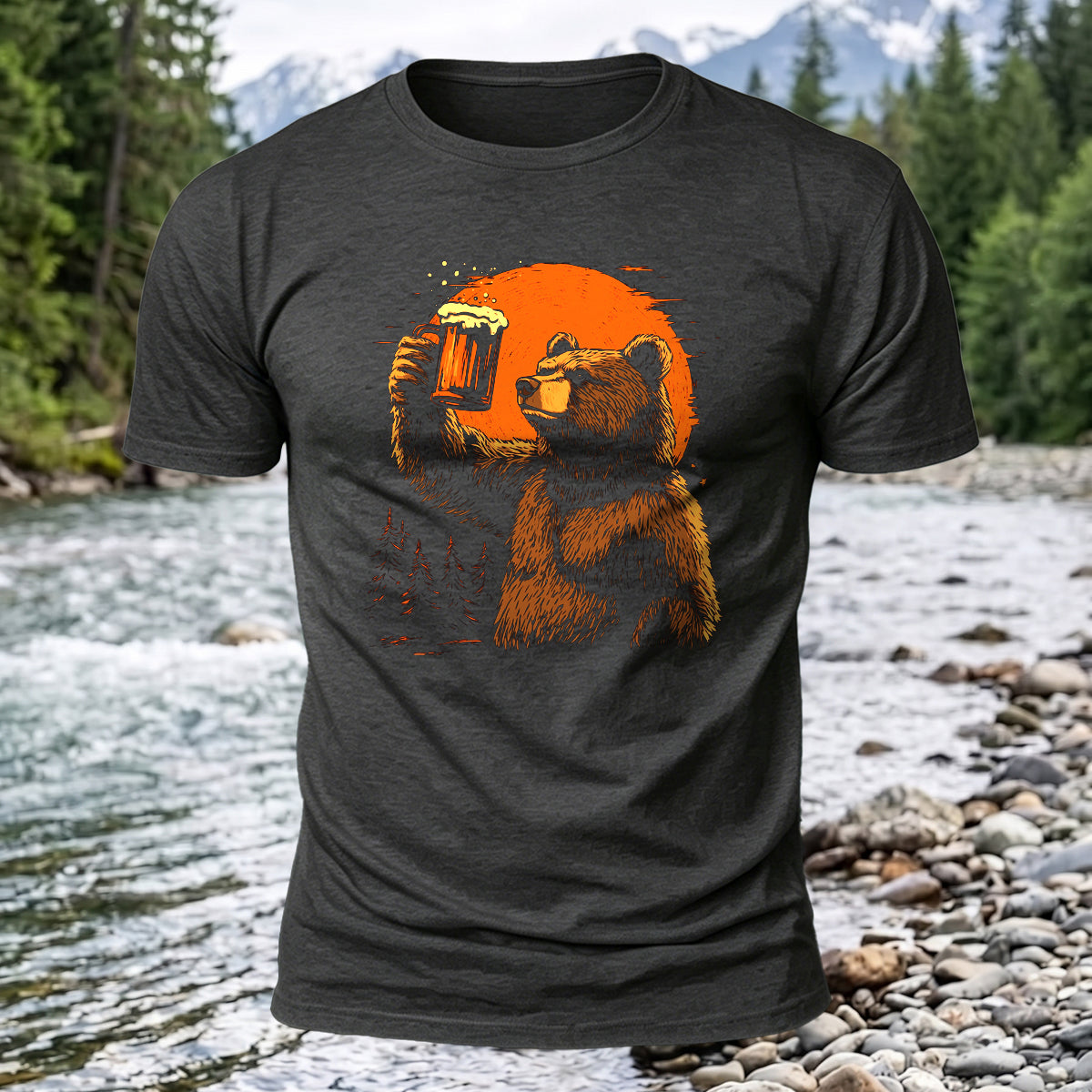 Cheers Bear Printed Short Sleeve T-Shirt