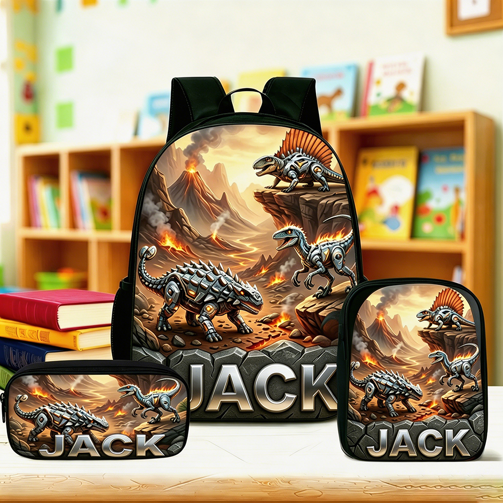 Personalized Kid Mechanical Dinosaur Backpack