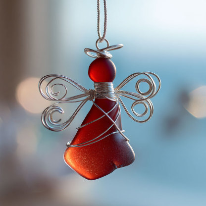 Handmade Sea Glass Angel Ornament