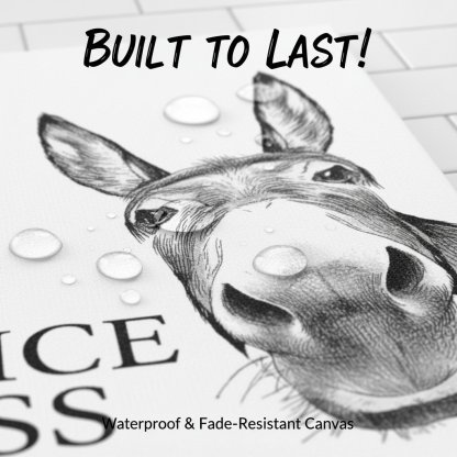 🚽Funny Bathroom Wall Art - "Nice Ass" Donkey Print