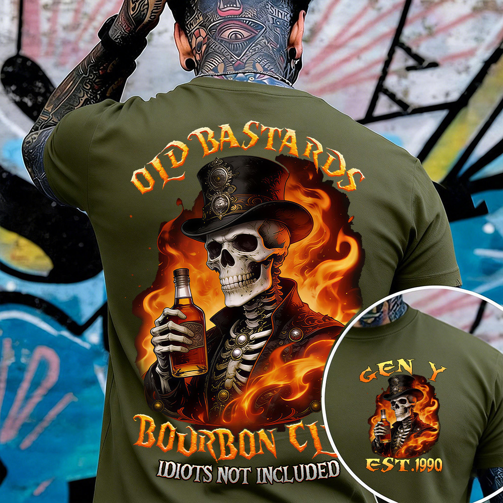 Old Bastards Bourbon Club Custom Year Gen X, Boomer T-shirt