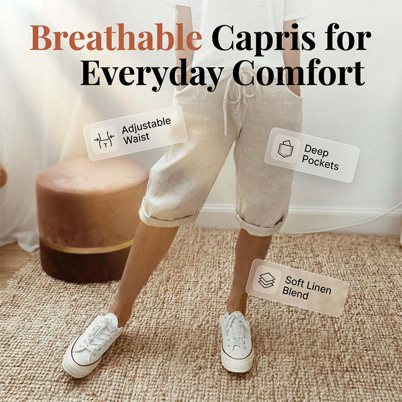 ⏳Time-Limited Special⏰Women's Casual Cotton Linen Capris