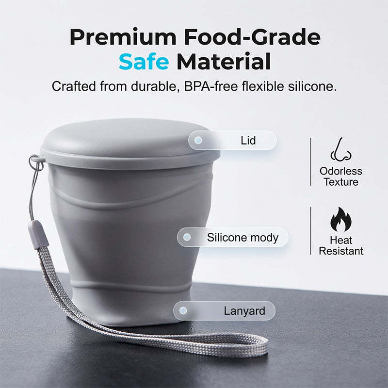 Collapsible Silicone Travel Cup with Lid
