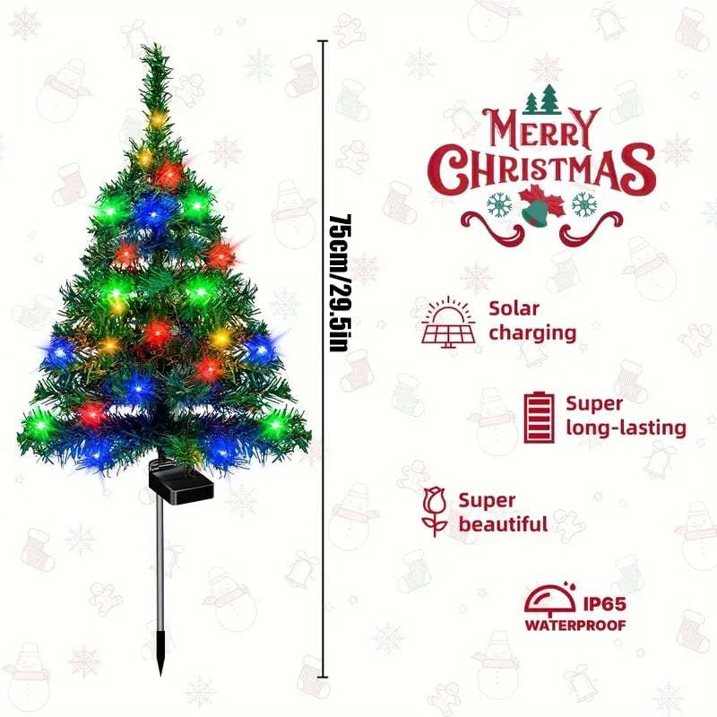 Solar Christmas tree lights holiday decorations, outdoor courtyards, gardens, lawns, small path lights, atmosphere lights
