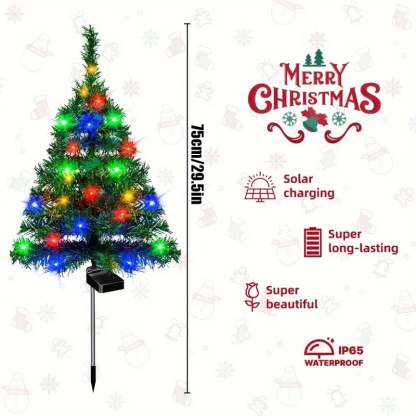 Solar Christmas tree lights holiday decorations, outdoor courtyards, gardens, lawns, small path lights, atmosphere lights