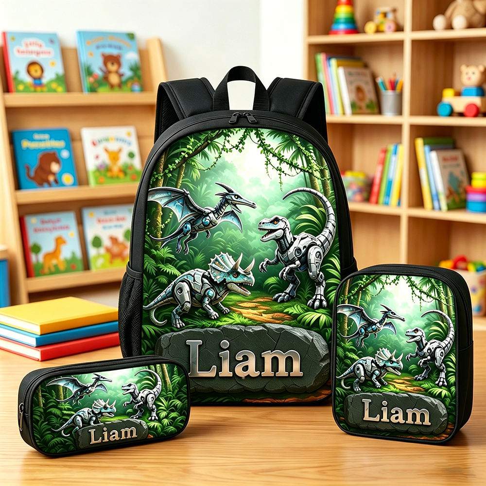 Personalized Kid Mechanical Dinosaur Backpack
