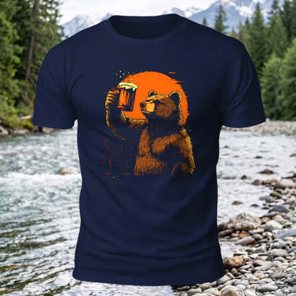 Cheers Bear Printed Short Sleeve T-Shirt