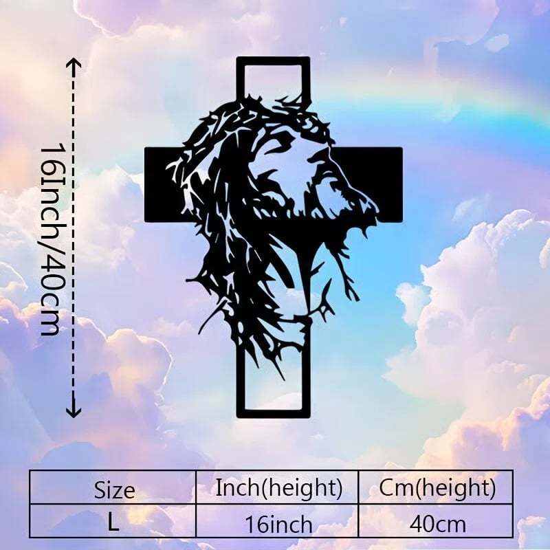 🎄✝️Metal Jesus and Cross Wall Art: Christian Home Decor