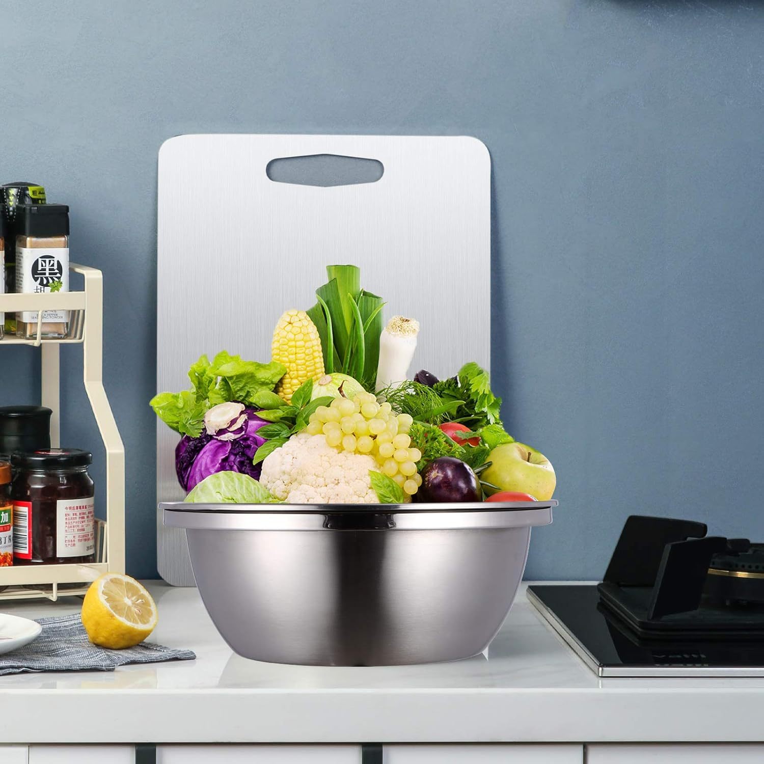 Stainless Steel Grater with Drain Basket🥕🥗
