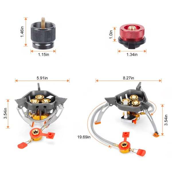 🔥LAST DAY 57% OFF🌟9900W/12800W Windproof Camping Stove, Camping Gas Stove with Piezo Ignition