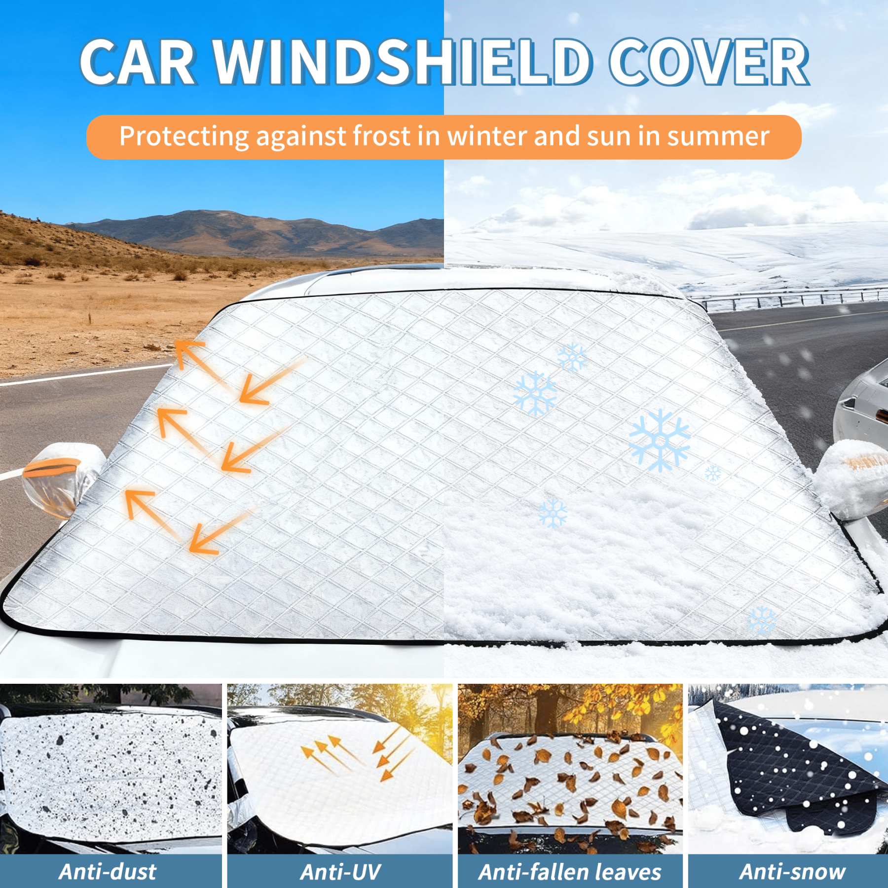 ✨Last Day 49% OFF - 4-Layer Magnetic Windshield Cover for Car