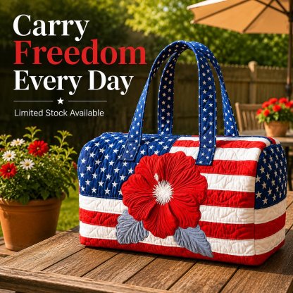 🔥HOT SALE 50% OFF🔥 Floral American Flag Travel Duffel