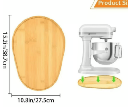 🔥🔥 Handmade Bamboo Mixer Mobile Tray, Waterproof, Anti-Slip & Corrosion-Resistant