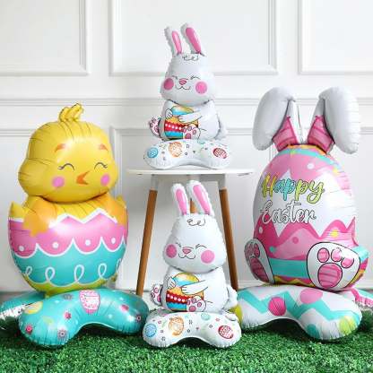🎁EASTER SALE – £5.99!!🐰🎉Giant 3D Standing Bunny Balloon Self-Supporting Festive Cheer