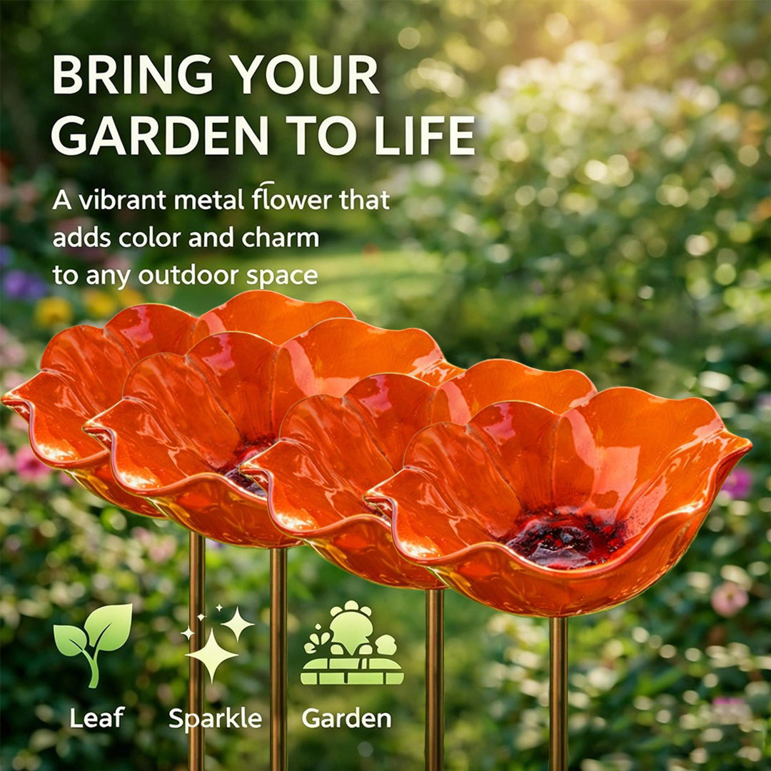 💖🎁2026 Hot Sale--🎁Handmade Metal Flower Garden Stake🐦