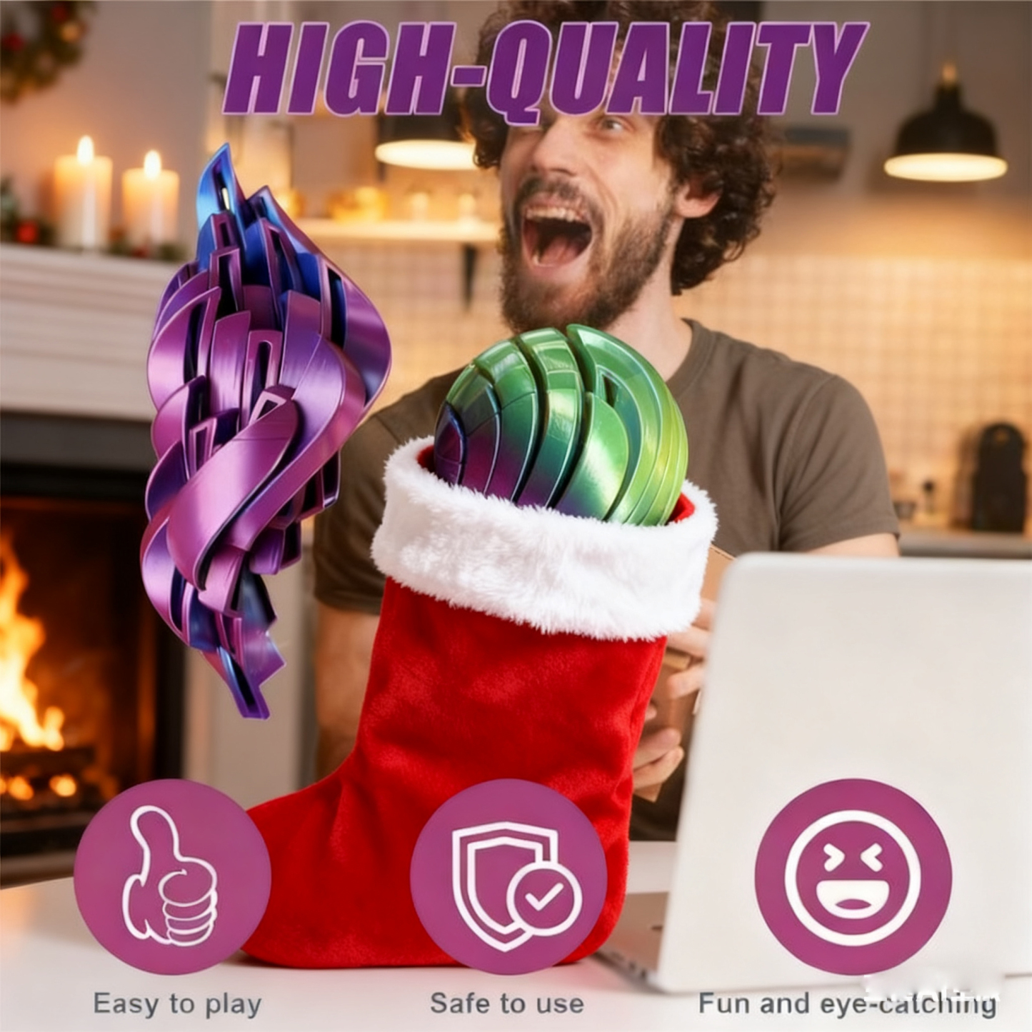 🎁🎄The Best Christmas Gift - Slime Ball Fidget Toy - 3D Printed Deformable Stress Ball
