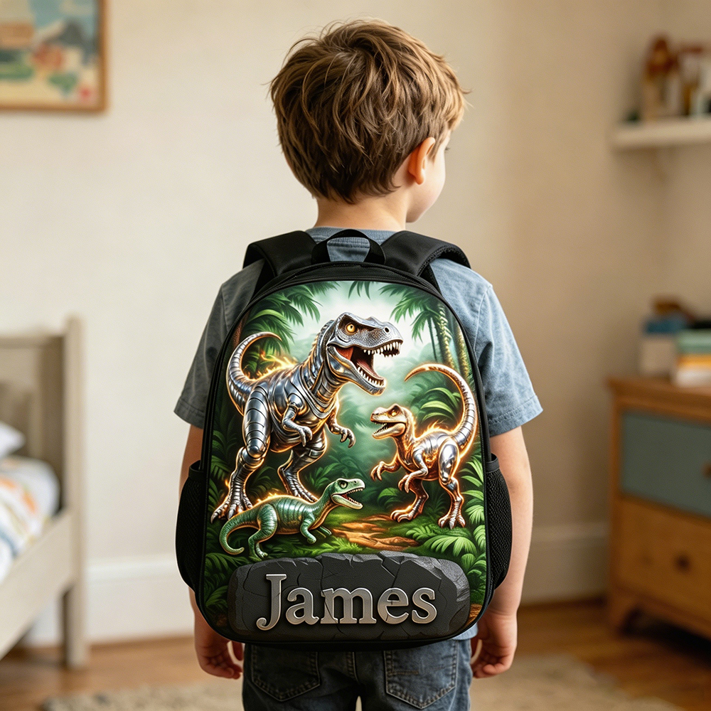 Personalized Kid Mechanical Dinosaur Backpack