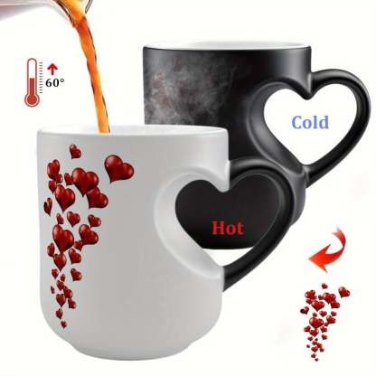 Heart-Shaped Color Changing Ceramic Mug