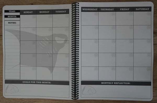 🔥🖤📚Themed Yearly Planner(✨Hardcover Book)