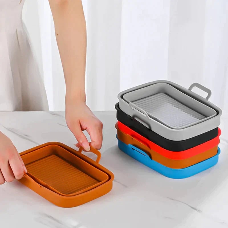 🏆 50K+ SOLD!⏰This Week Special Price.Foldable Air Fryer Silicone Baking Tray