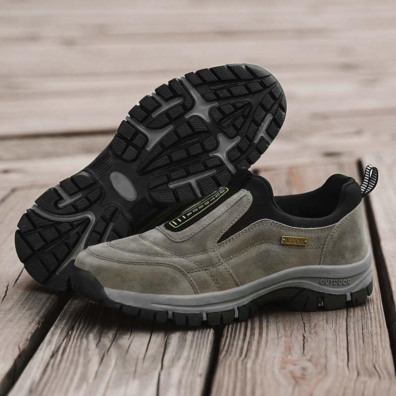 Men's Orthopedic Slip-On Winter Walking Shoes - Fleece-Lined, Waterproof & Anti-Slip Rubber Sole