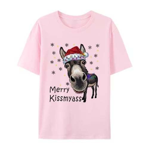🎄 Funny Donkey Merry Kissmyass Christmas T-Shirt