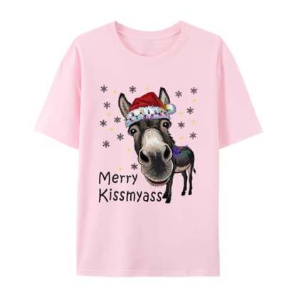 🎄 Funny Donkey Merry Kissmyass Christmas T-Shirt