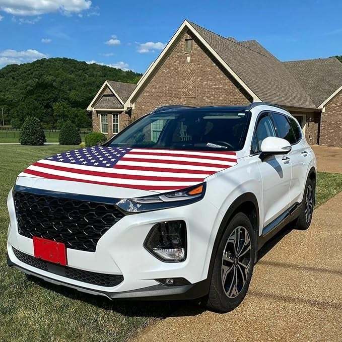 🎉4th Of July Flash Sale 65K+🔥American Car Hood Flag🦅No Glue No Tools🚗 Install in 1 Minute