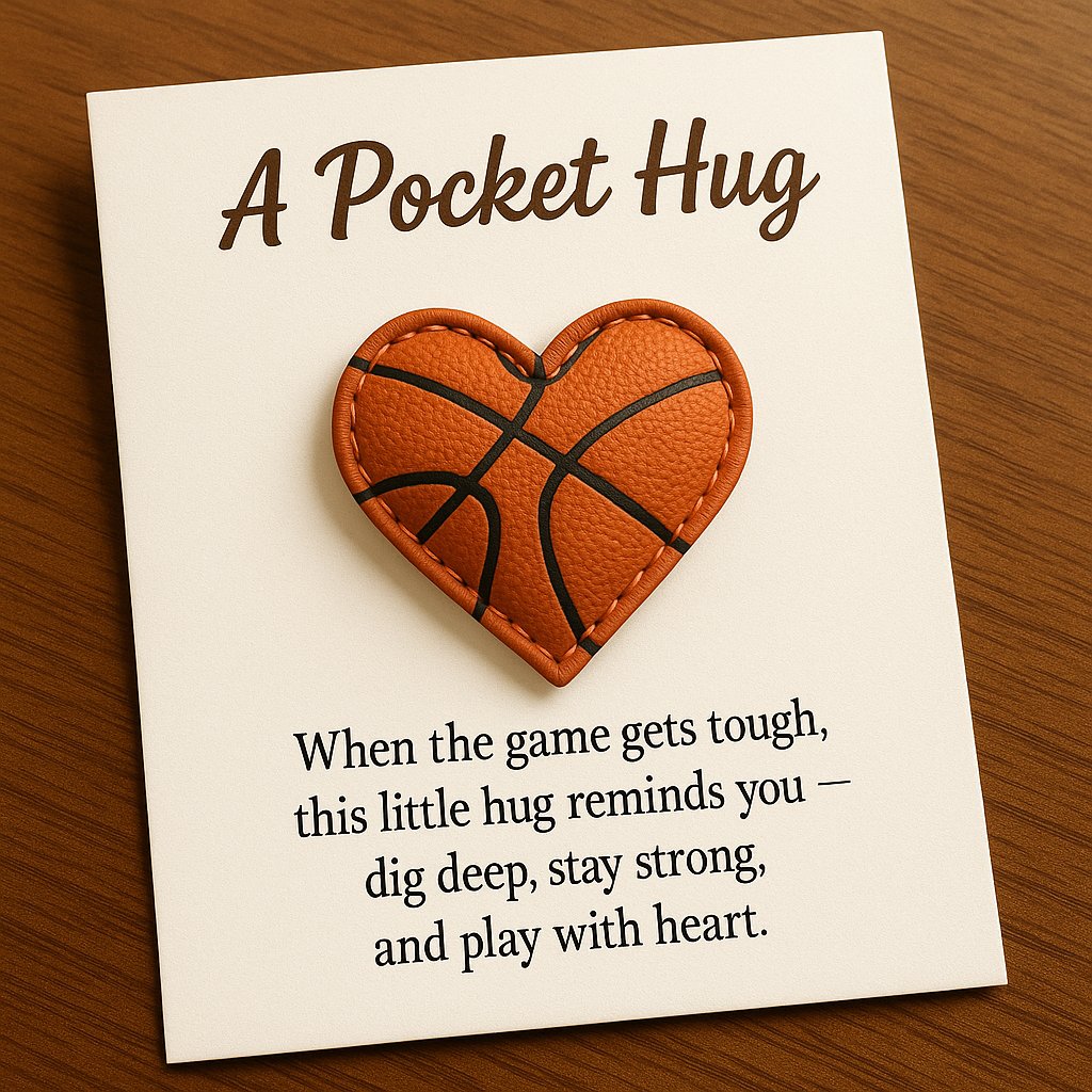 🏐HANDMADE Ball Sports Heart Pocket Hug with Gift Card💕
