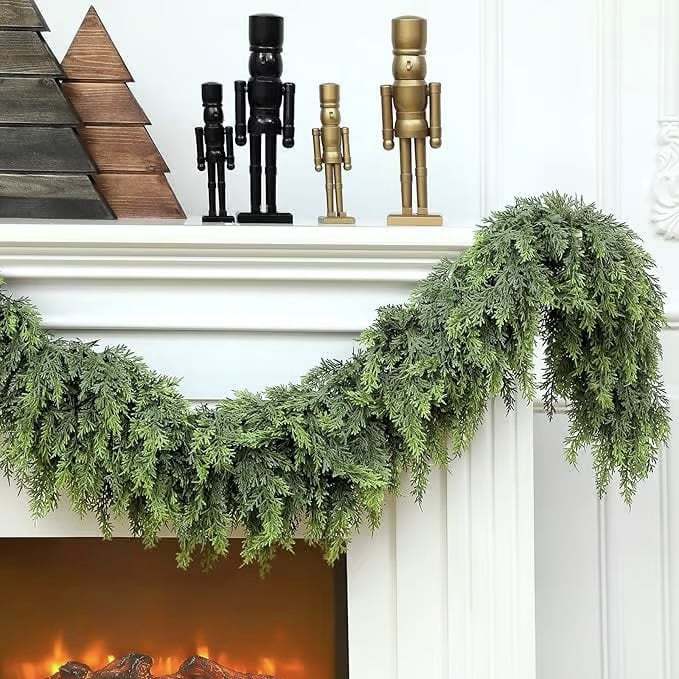 🎅⛄2025 Christmas Artificial Cypress Leaf Vine Wreath🎄(1.8m)