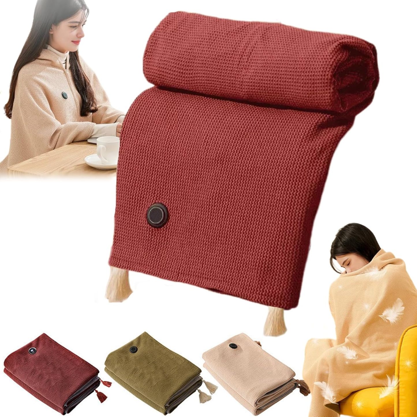 🔥Hot Sale 49% off🌟Portable Soft Zipper Electric Heated Blanket Shawl