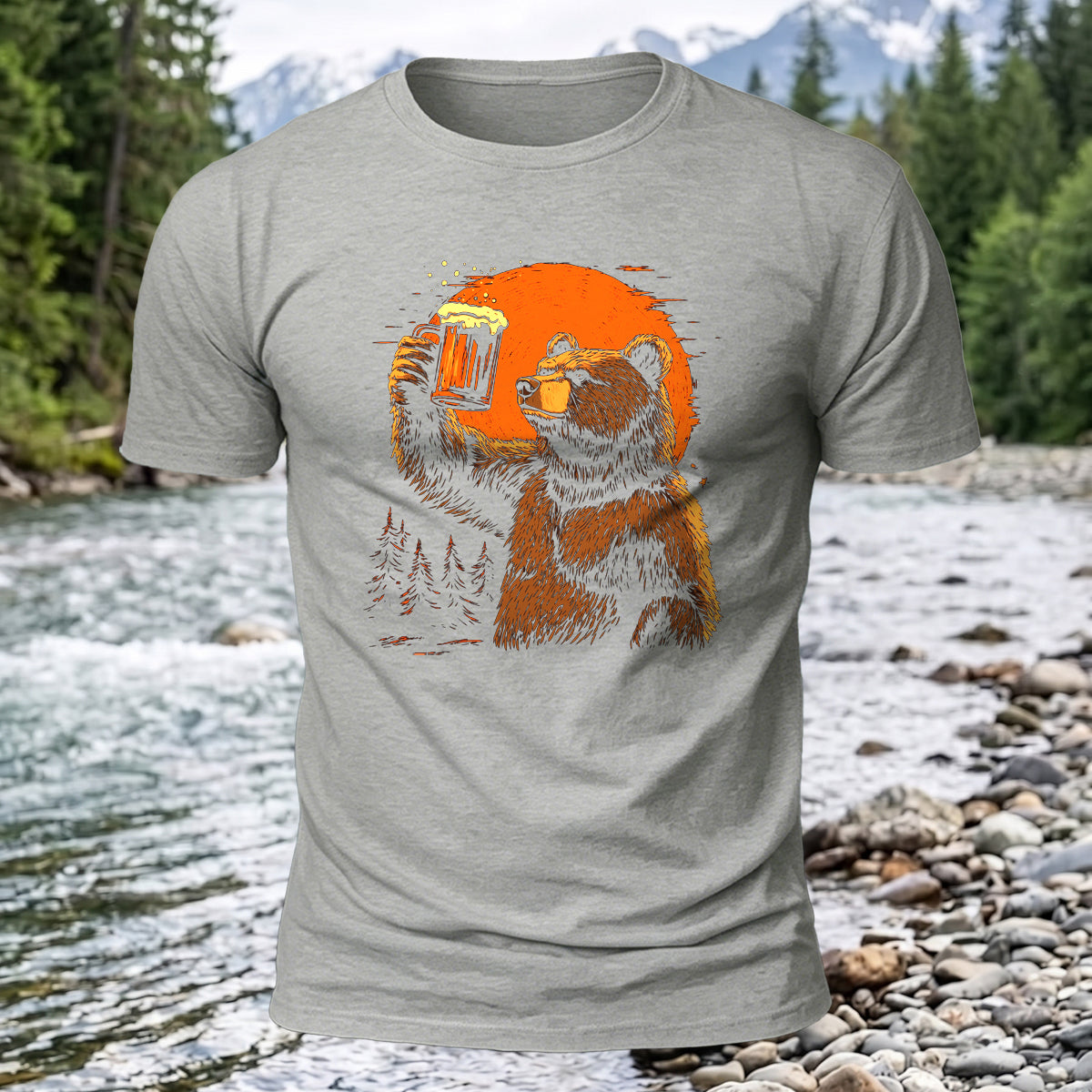 Cheers Bear Printed Short Sleeve T-Shirt