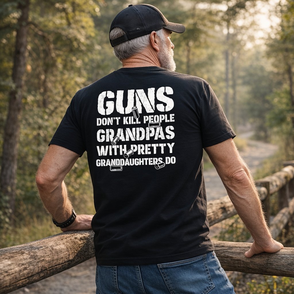 🔥Last Day 50% OFF - Guns Don’t People Grandpas With Pretty Granddaughters Do T-Shirt