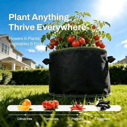 🌱 5 Gallon Grow Bags – Heavy Duty Aeration Fabric Pots with Handles for Vegetables, Flowers & Fruits 