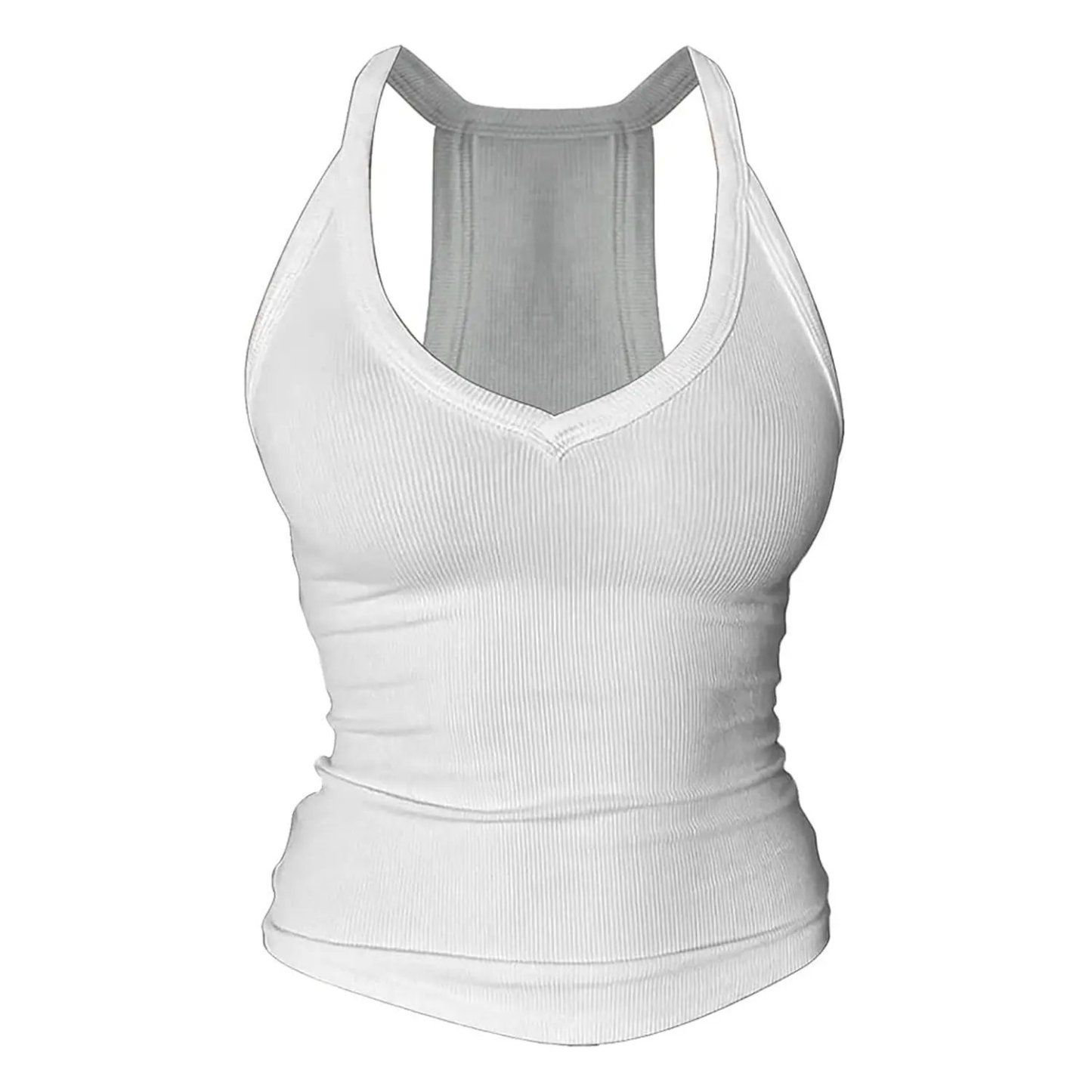 Danysu V Neck Cotton Tank Tops with Built-in Shelf Bra Sleeveless Racerback Fitted Basic Cami Shirts💗