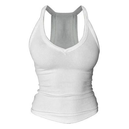 Danysu V Neck Cotton Tank Tops with Built-in Shelf Bra Sleeveless Racerback Fitted Basic Cami Shirts💗