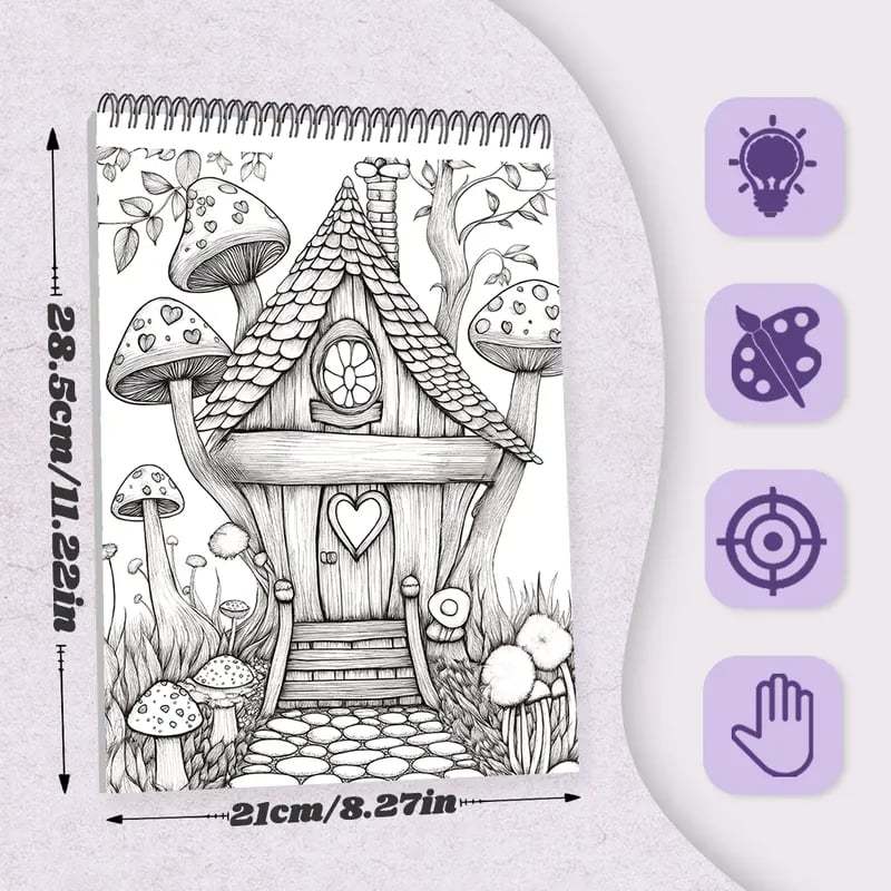 🖍️🎨Adult Coloring Stress Relief Books (Hardcover)