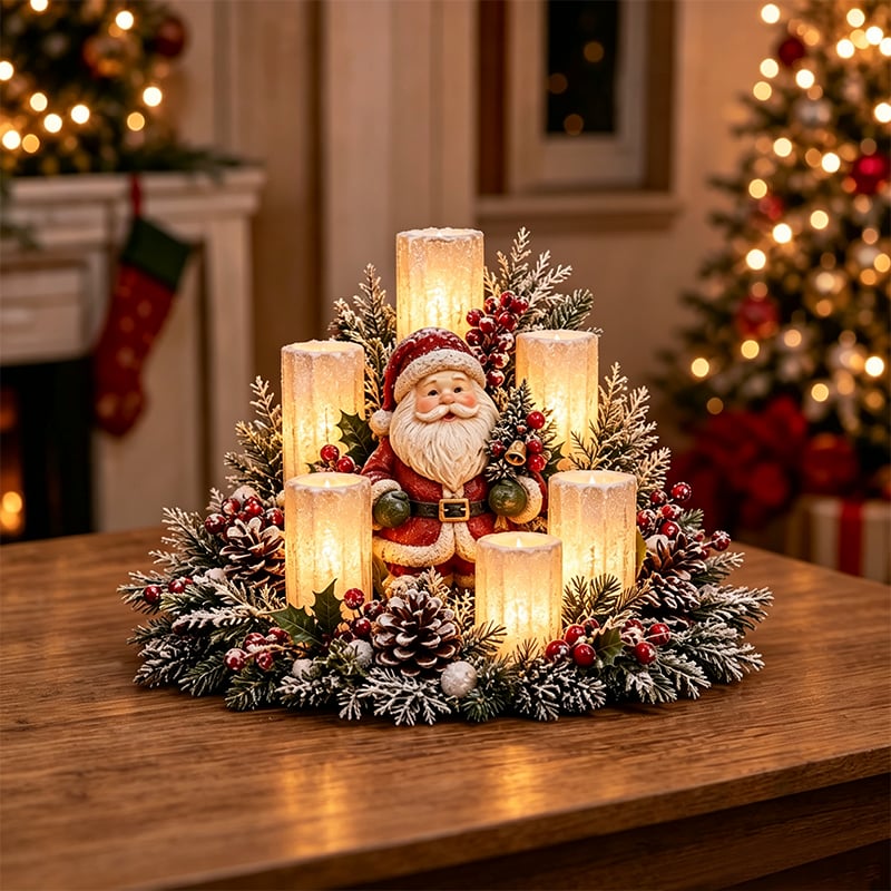 🌲Christmas Lighted Centerpiece with Flameless Candle Glow