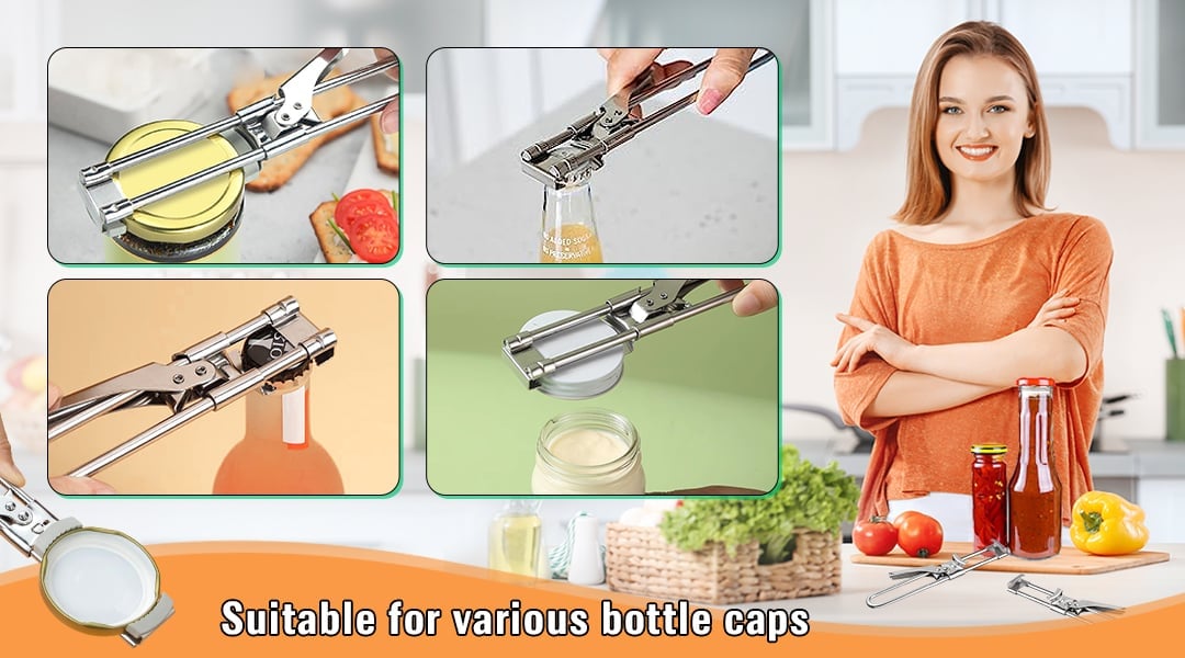 Adjustable multifunctional stainless steel can opener