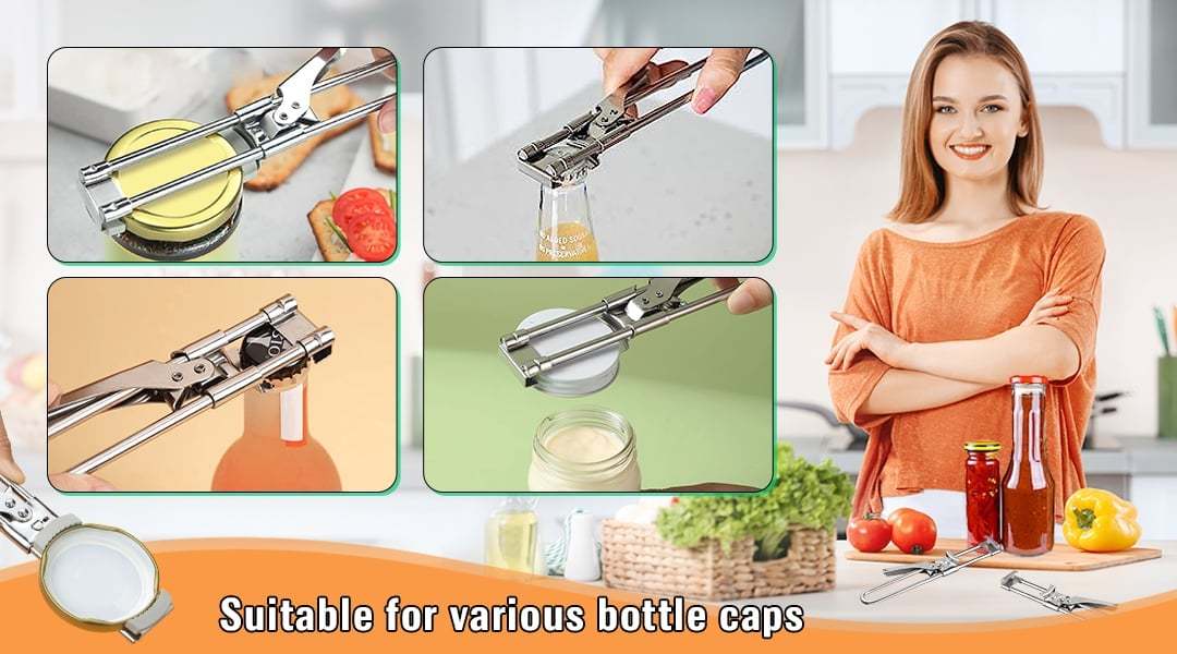 Adjustable multifunctional stainless steel can opener