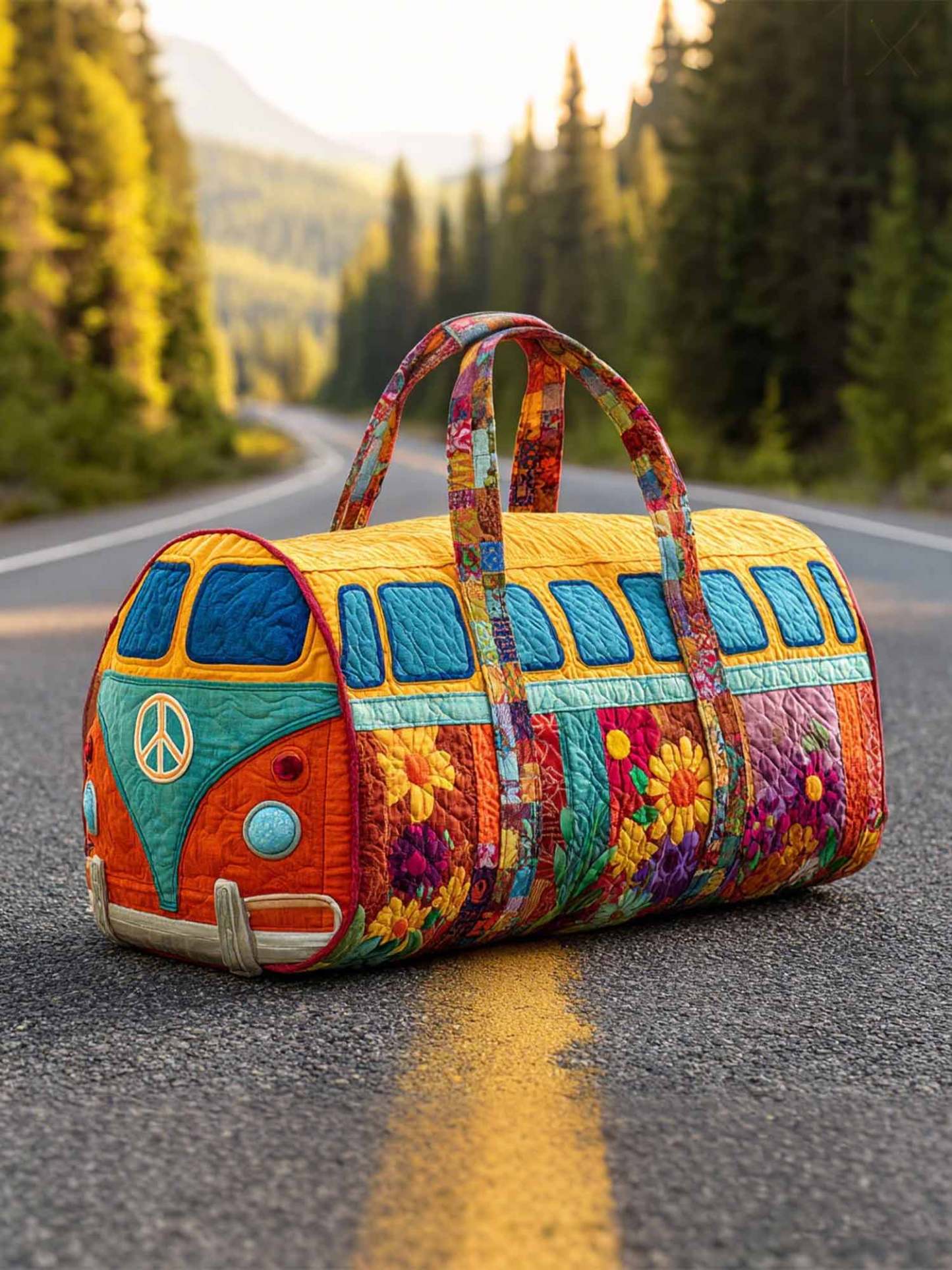 Hippie Van Quilted Duffle Bag