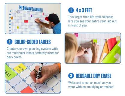 🔥Last Day 50% OFF 📅The Big A## Calendar 2026 - Flexible Dry-Erase Material ✍️Design Your Amazing Year!🏃
